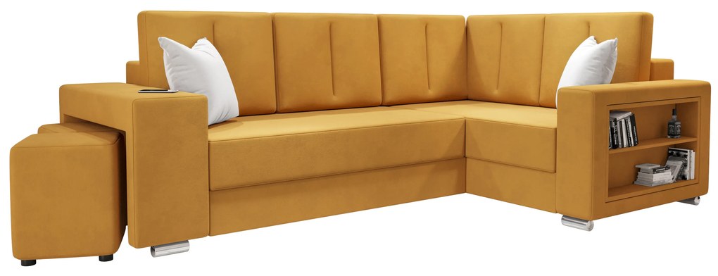 Rohová sedacia súprava Lush (žltá) (P). Akcia -20%. Vlastná spoľahlivá doprava až k Vám domov. 1062066