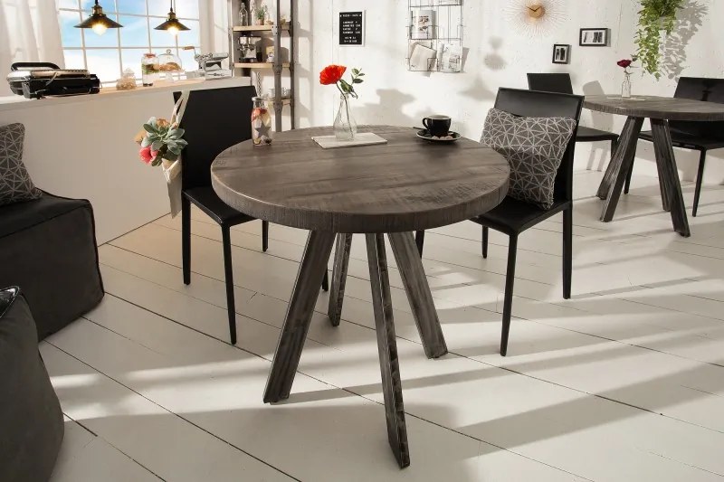 Jedálenský stôl guľatý Iron Craft Mango grau 80cm