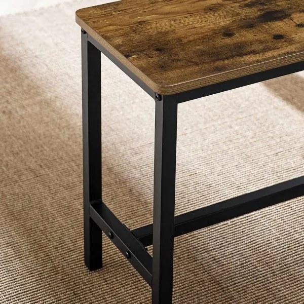 Sada barový stôl a 2 lavice TREVOR hnedá/čierna