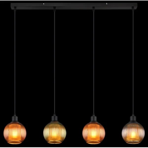 Globo 15638-4 - Luster na lanku ZUMBA 4xE27/25W/230V meď/zelená/modrá