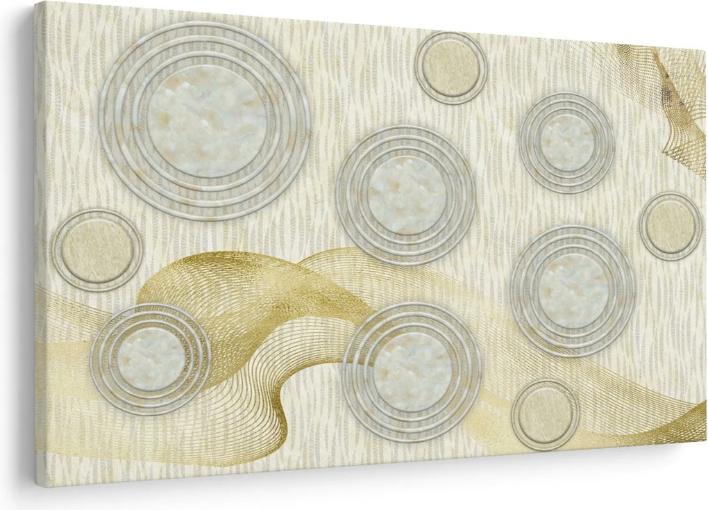 Obraz - Abstrakcia, mramorové kruhy (90x60 cm)