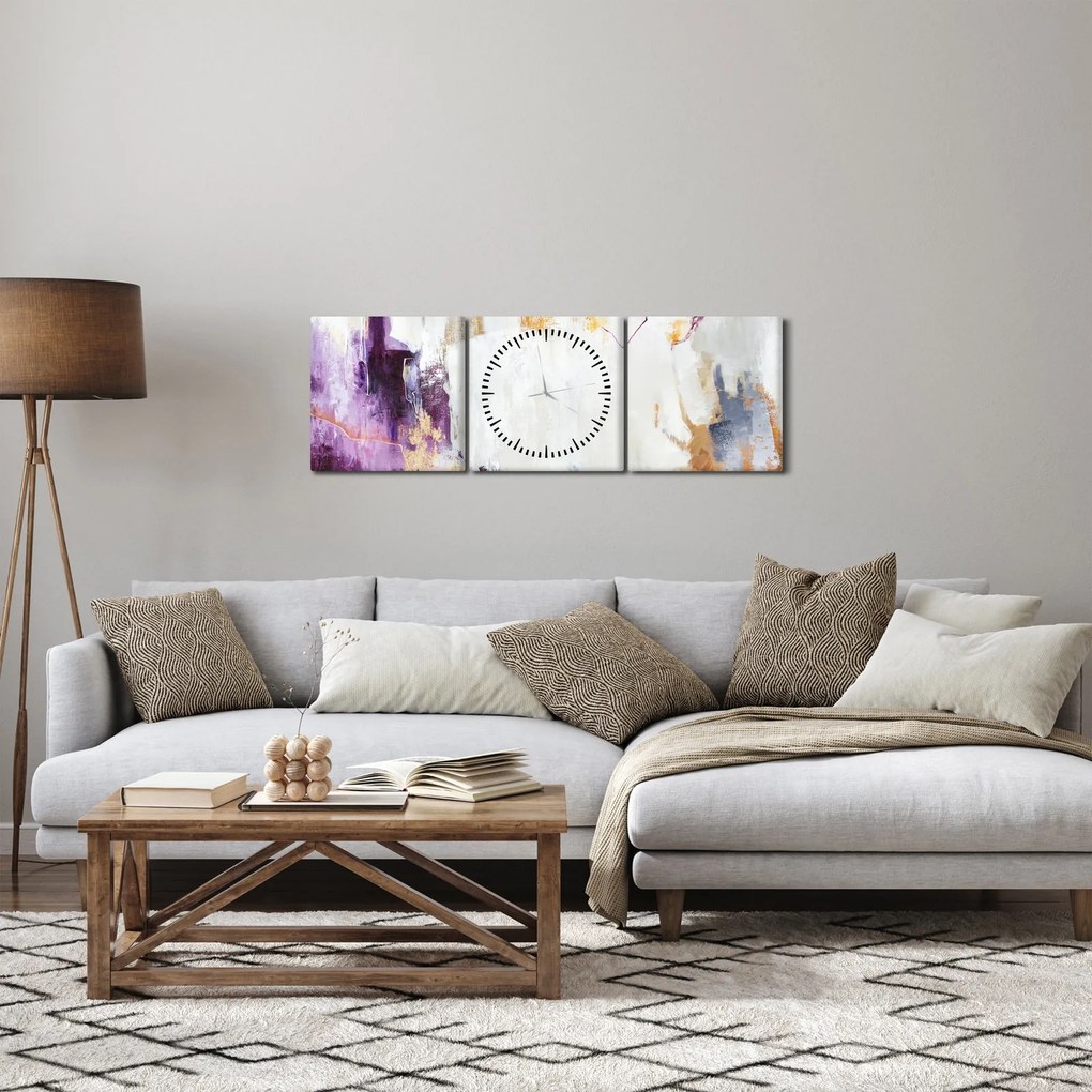 Obraz - Abstrakcia (s hodinami) (90x30 cm)