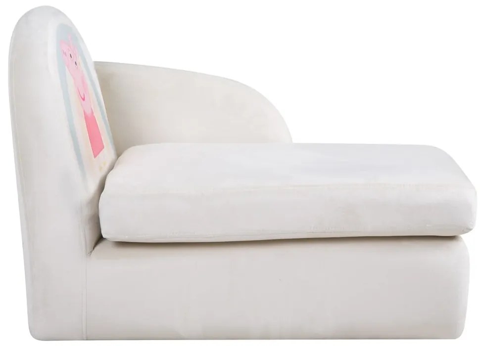 Biela zamatová detská pohovka 75 cm Peppa Pig – Roba