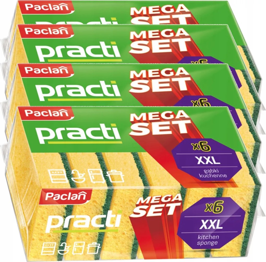 4x Kuchynské špongie na umývanie riadu - XXL