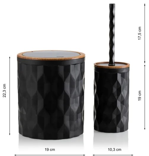 Kúpeľňový set REINA 5 ks čierna/hnedá