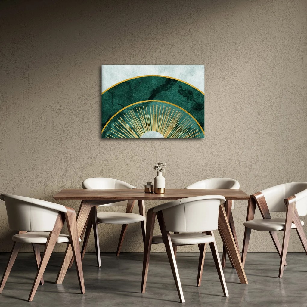 Obraz - Tvary so zlatou textúrou (70x50 cm)