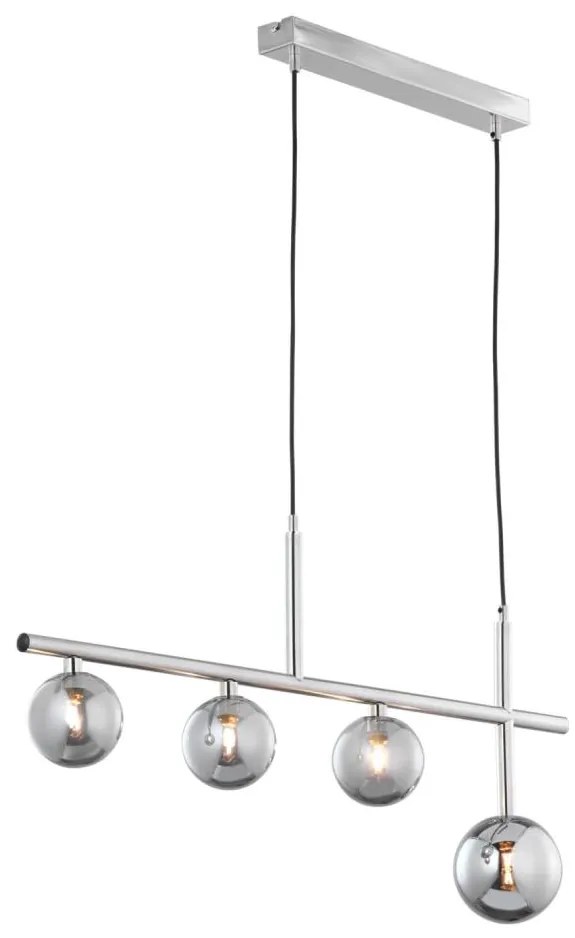 Jupiter 1902 - Luster na lankách NEPTUN 4xG9/14W/230V matný chróm/dymovo sivá