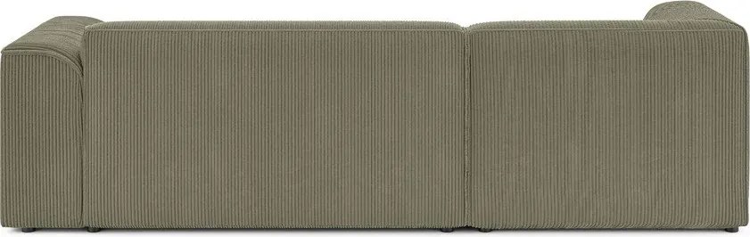 Zelená menčestrová rohová pohovka (ľavý roh/s leňoškou) Merid – Ropez