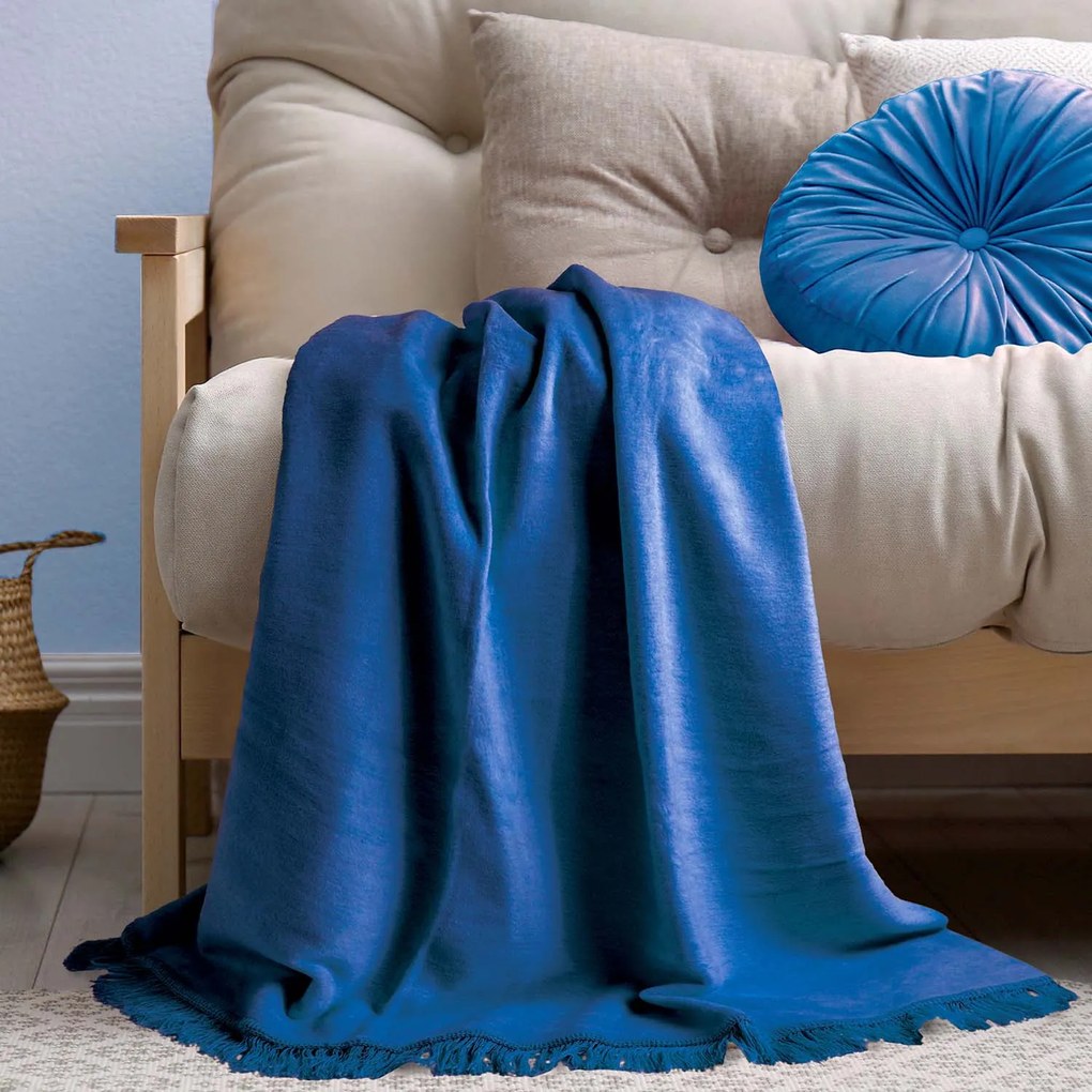 BAVLNENÁ DEKA COTTON CLOUD 150X200 CM MODRÁ