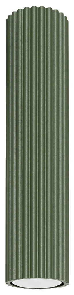 Stropné svietidlo Karbon, 1x olivovo zelené kovové tienidlo, (30 cm)