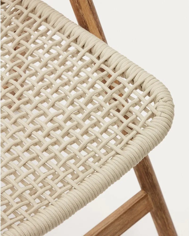 Drevená záhradná stolička v bielo-prírodnej farbe Dandara – Kave Home