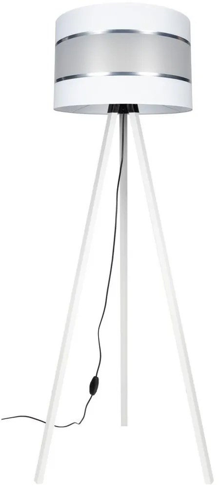 Stojacia lampa CORAL 1xE27/60W/230V biela/chróm
