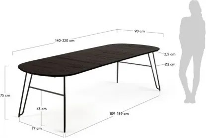 MILIAN rozkladací jedálenský stôl 140 x 90 cm