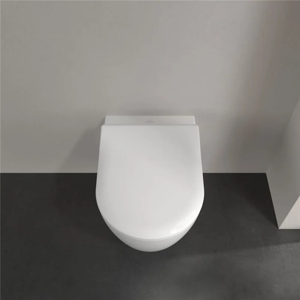 VILLEROY &amp; BOCH Avento WC sedátko s poklopom SlimSeat, s funkciou QuickRelease a Softclosing, biela alpská, 9M87S101