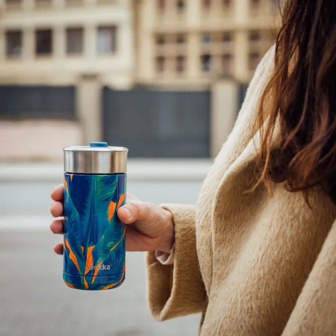 Nerezový termohrnček so sitkom Boost Blue Jungle 400 ml
