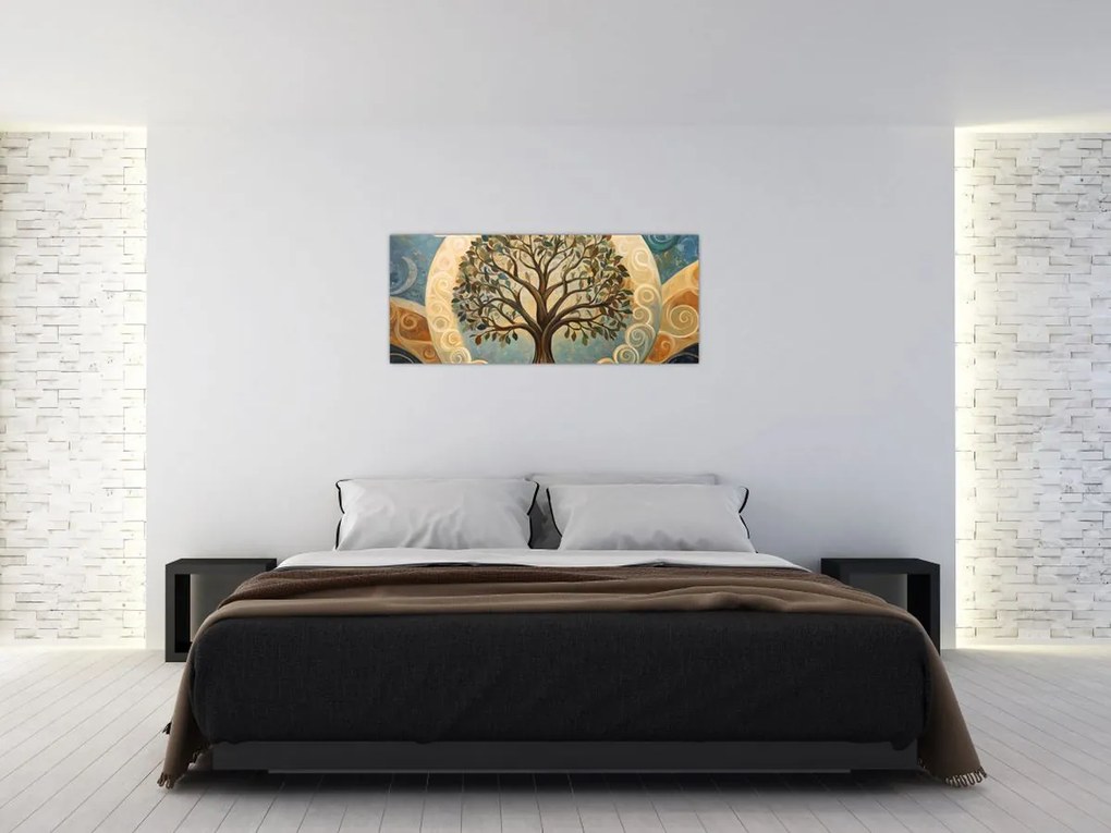 Obraz – Strom života a špirály (120x50 cm)