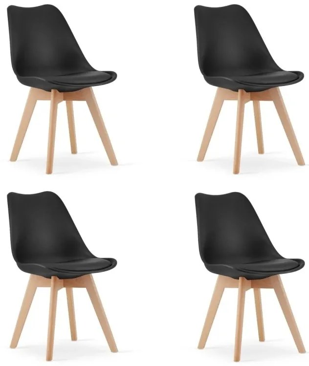 Set 4 stoličiek MARK čierne