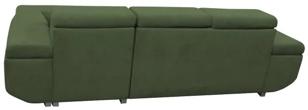 Rozkladacia rohová sedacia súprava s úložným priestorom v tvare L CASTELO, pravostranné prevedenie, zelená