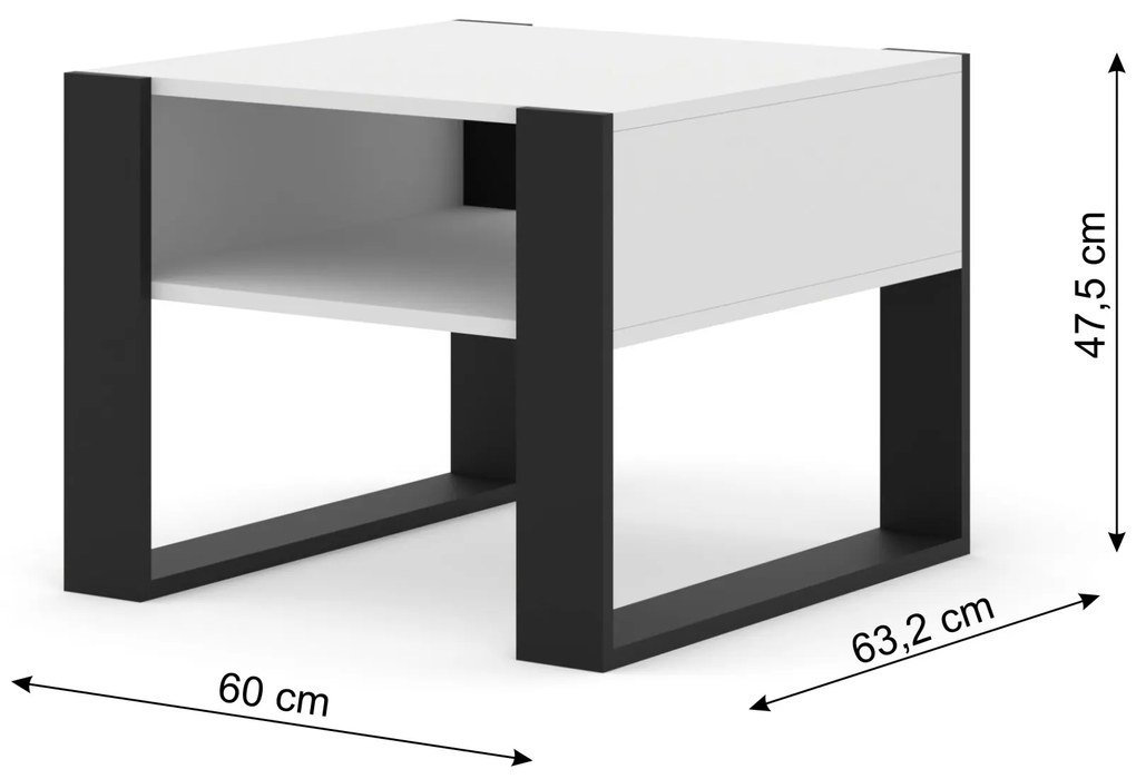 Konferenčný stolík Molli 60 (biela matná). Vlastná spoľahlivá doprava až k Vám domov. 1060973