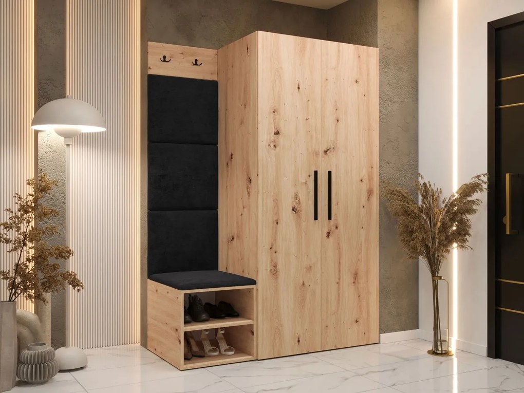Predsieň Hekurt IV, Farby: Biela, Dostupné poťahy: ekokoža Soft 011 (čierna)