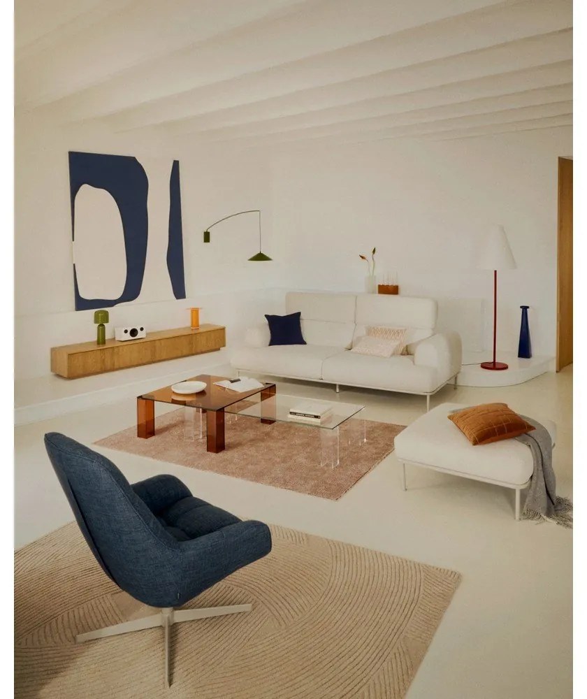 TV stolík v dekore duba v prírodnej farbe 200x30x40 cm Helvine – Kave Home