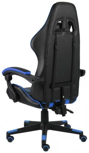 vidaXL Herná stolička čierna a modrá umelá koža-