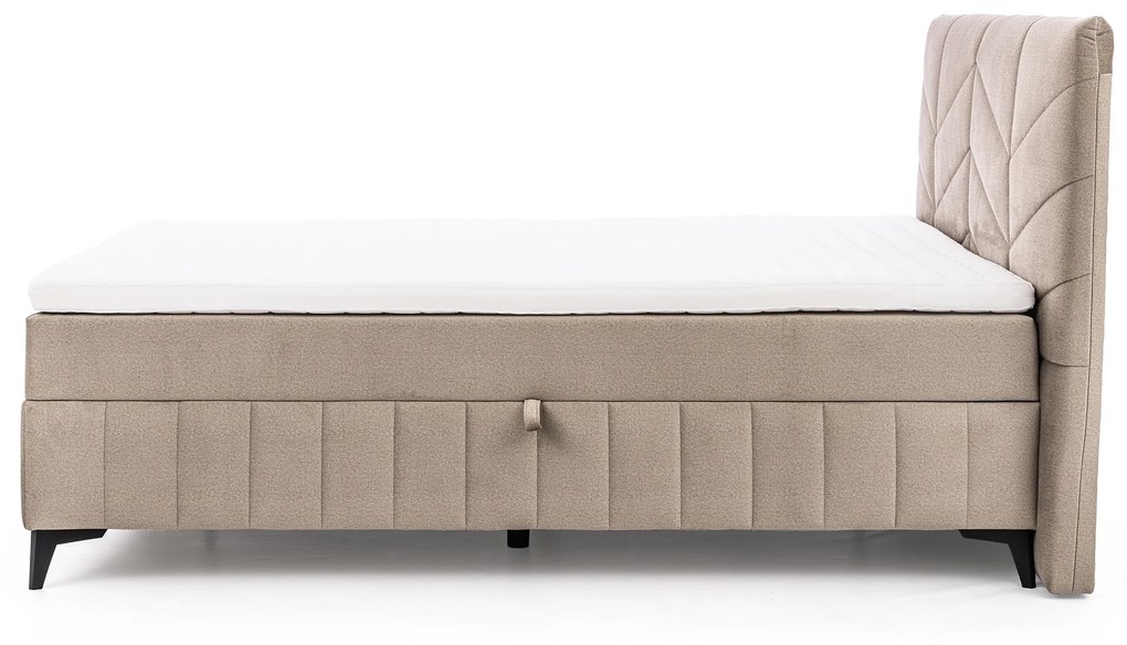 Boxspring posteľ Penia 160x200 s úložným priestorom - béžový hydrofóbny velúr Element 6