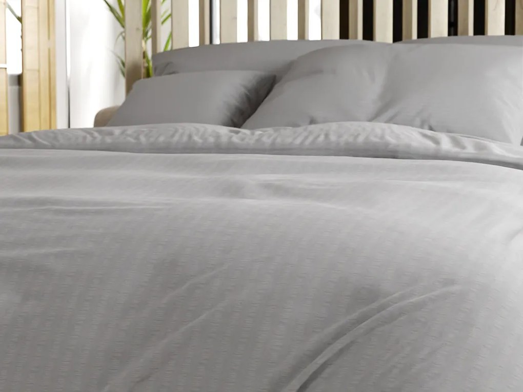 Bavlnené obliečky s krepovou úpravou LUXERA svetlo sivé hotelová kapsa II. akosť Rozmer obliečky: 70 x 90 cm | 140 x 200 cm