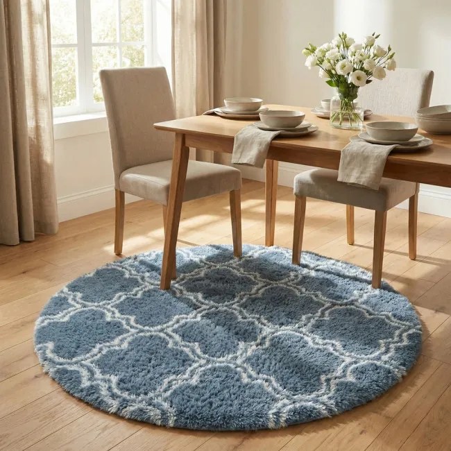 Protišmykový koberec DECOR strieborný kruh