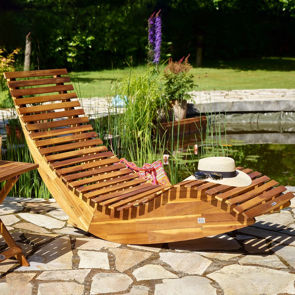 Záhradné ergonomické lehátko - agát