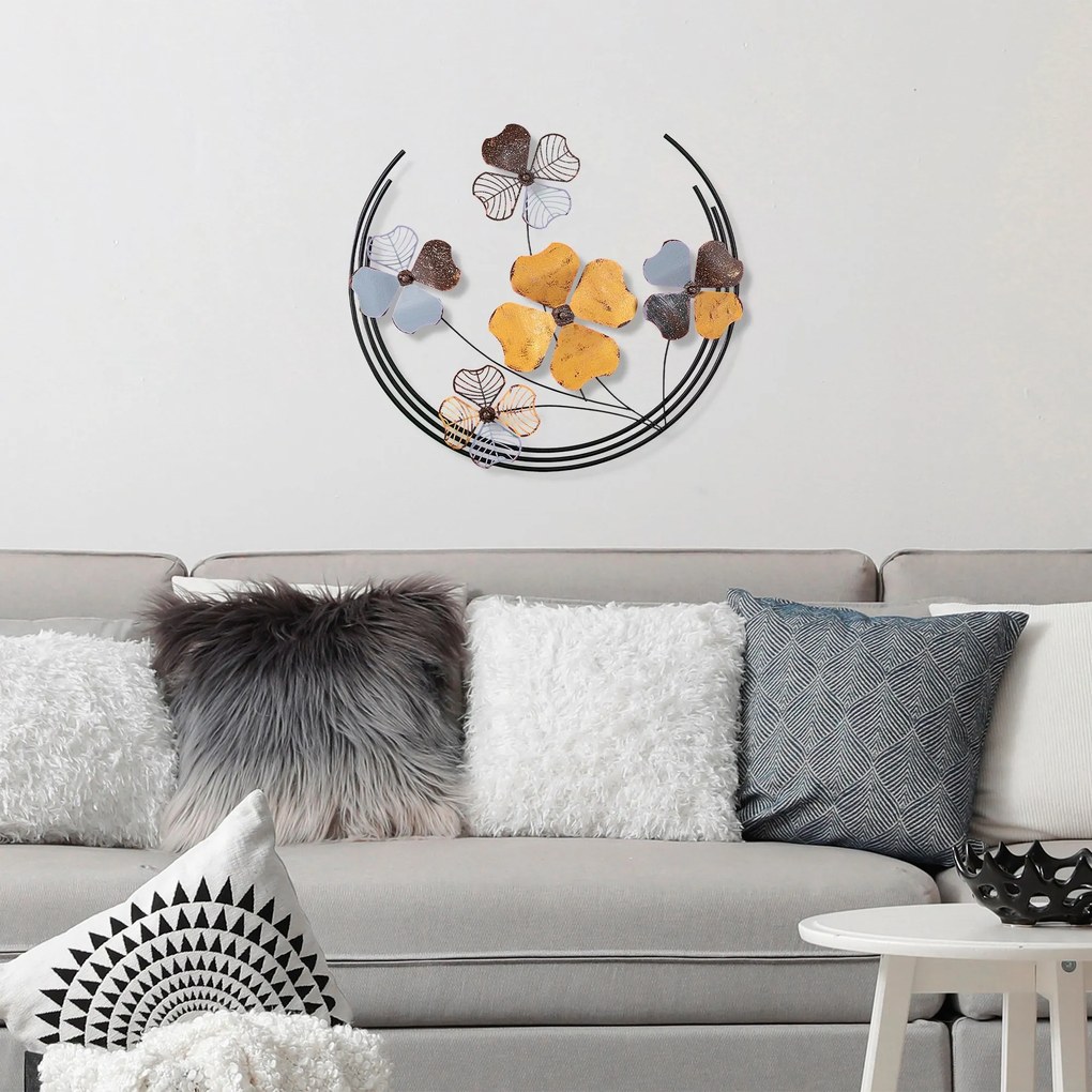 Nástenná kovová dekorácia Haiyang 2 viacfarebná