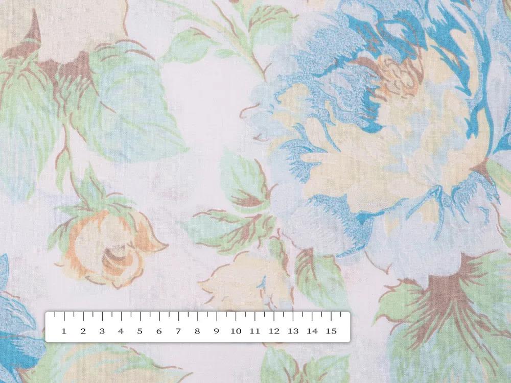 Biante Bavlnené prestieranie na stôl Sandra SA-139 Veľké modré kvety na bielom 35x45 cm