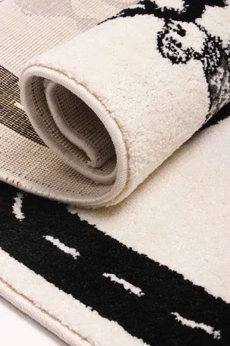 Detský koberec Kiddy H046A svetlosivý / žltý