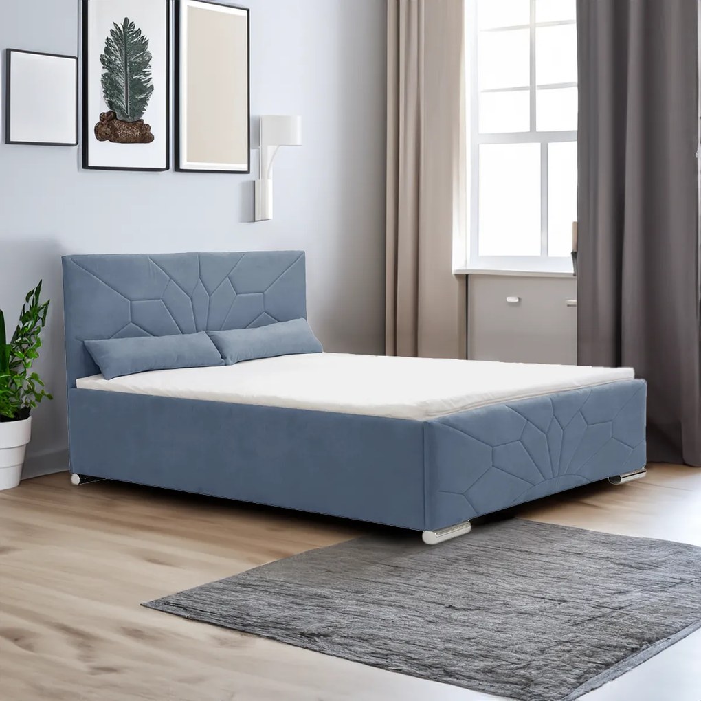 Čalúnená posteľ s úložným priestorom SOLO 180 x 200 cm Námorník