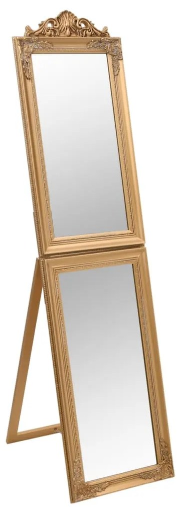 vidaXL Voľne stojace zrkadlo zlaté 50x200 cm