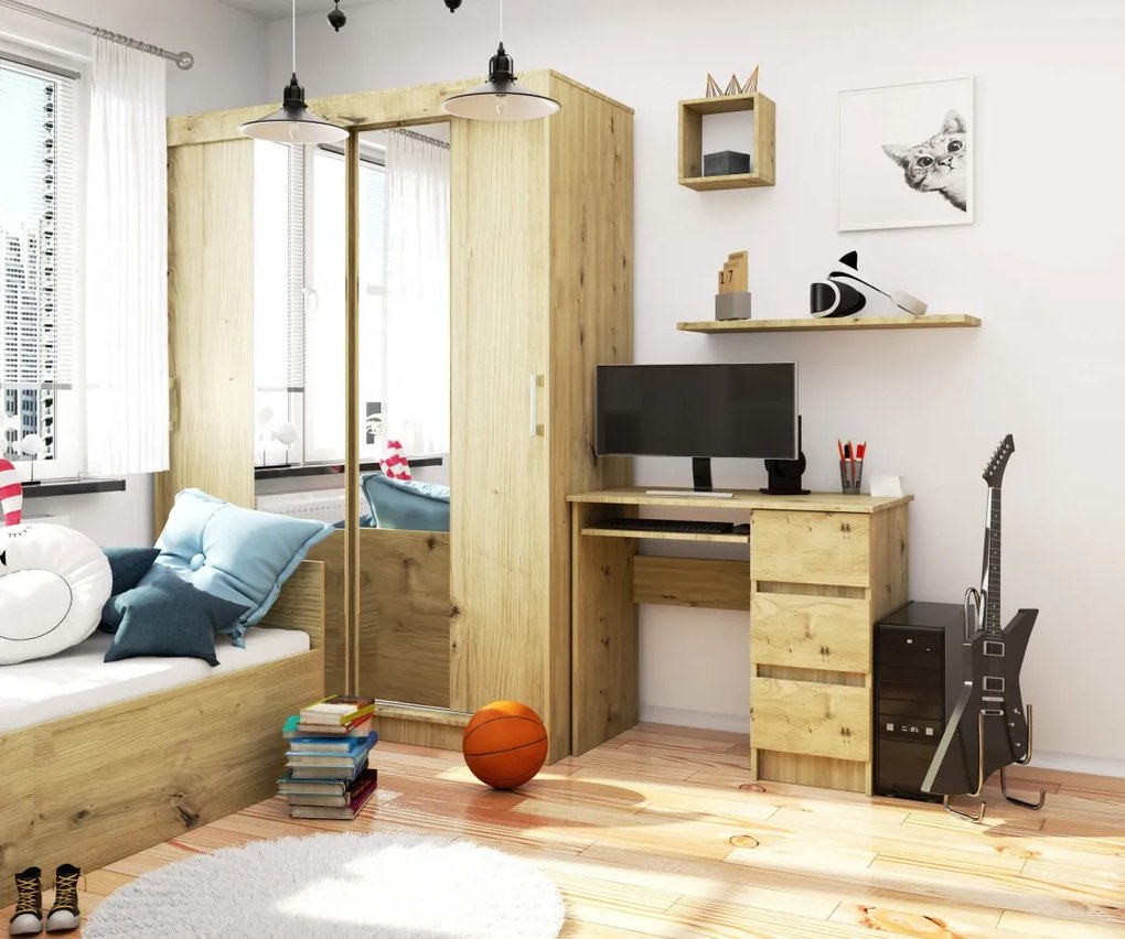 Psací stůl A-6 90 cm dub artisan pravý
