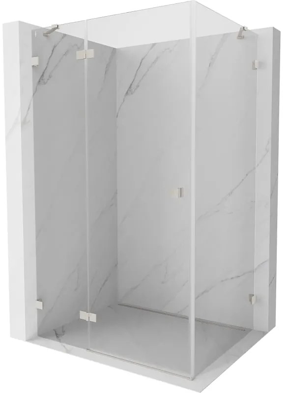 Mexen Lunar, 1-krídlový sprchový kút, ľavý, 85 x 80 cm, 8mm číre sklo, brúsená oceľ profil, 834-085-080-97-00-L