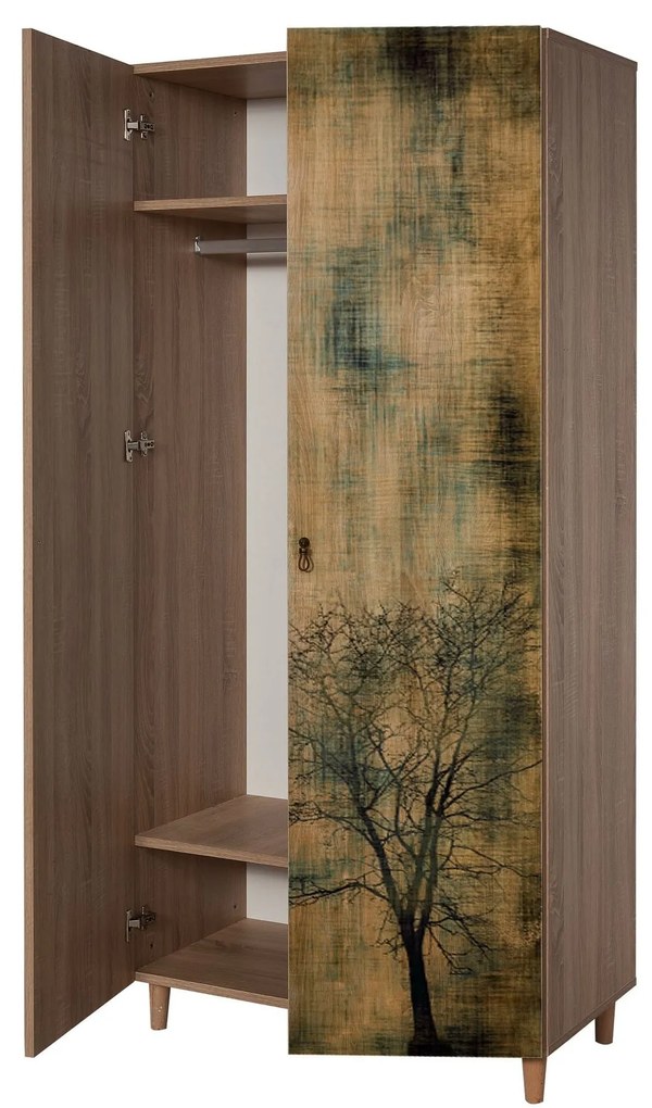 Šatníková skriňa Stil 90 cm dub sonoma/strom