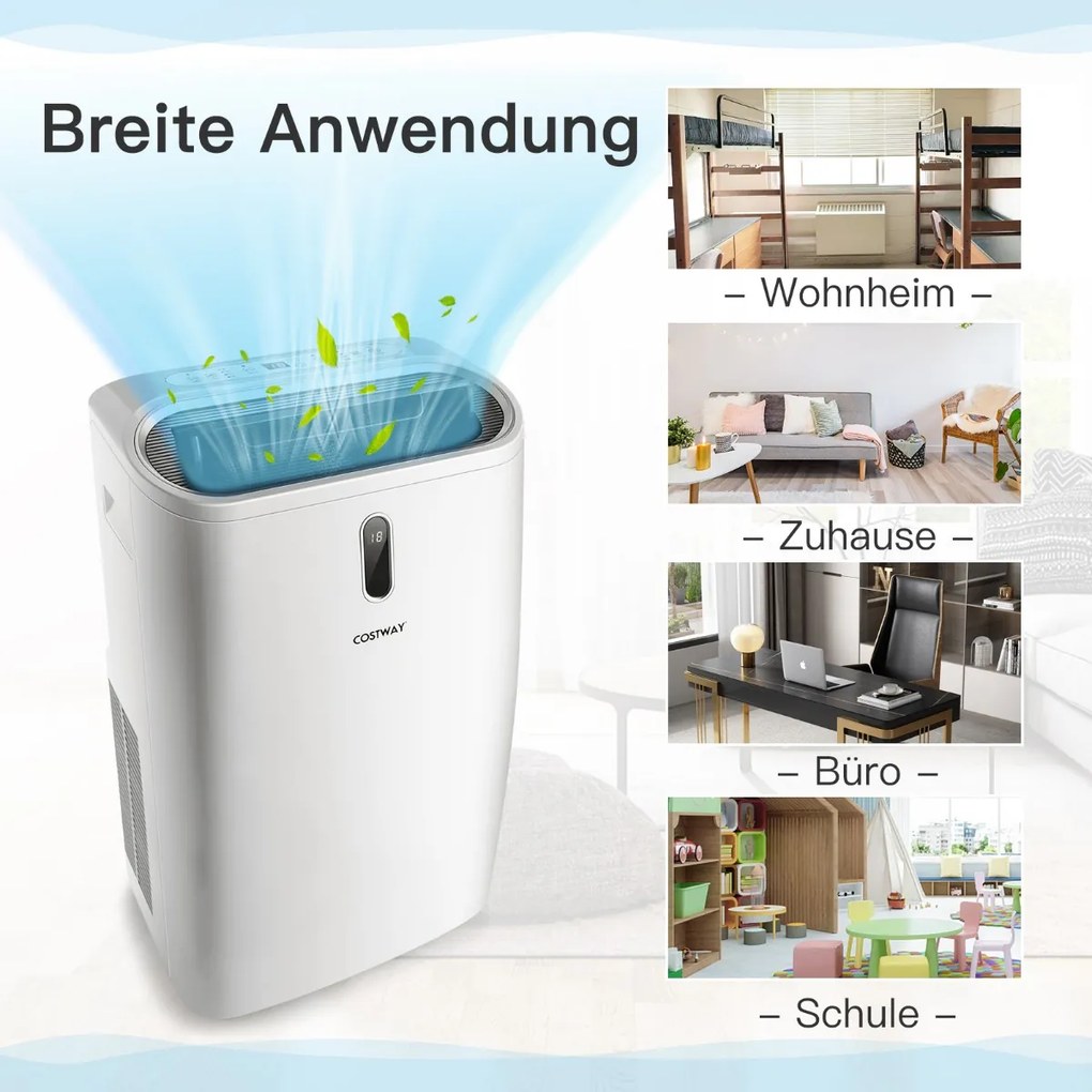 Mobilná klimatizácia 5v1 16000 BTU Chladenie & Ventilátor & Odvlhčovanie & Kúrenie Odvlhčovač 16℃-32℃ 44,5 x 39 x 77 cm Biela