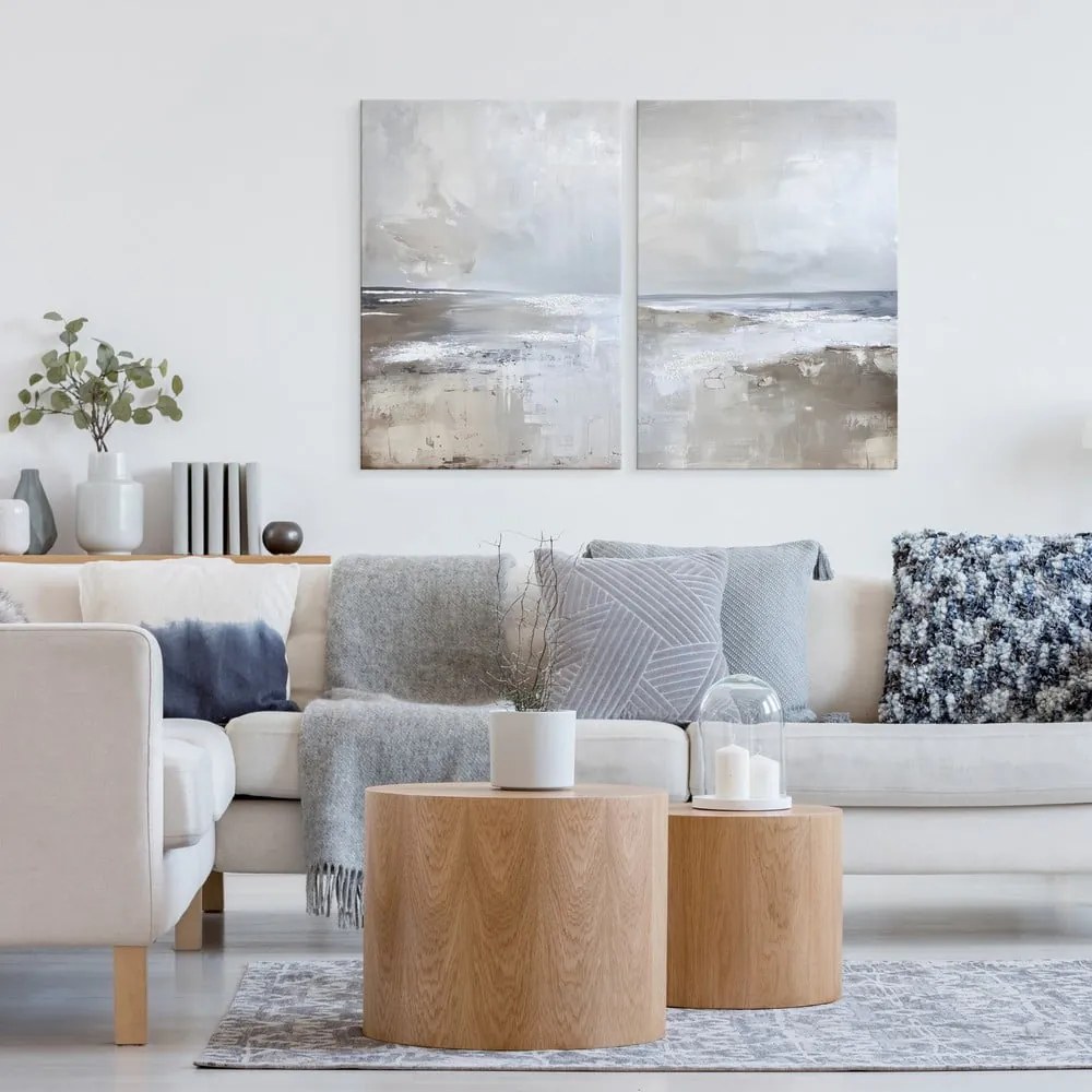 Obrazy s ručne maľovanými prvkami v súprave 2 ks 50x70 cm Breeze – Styler