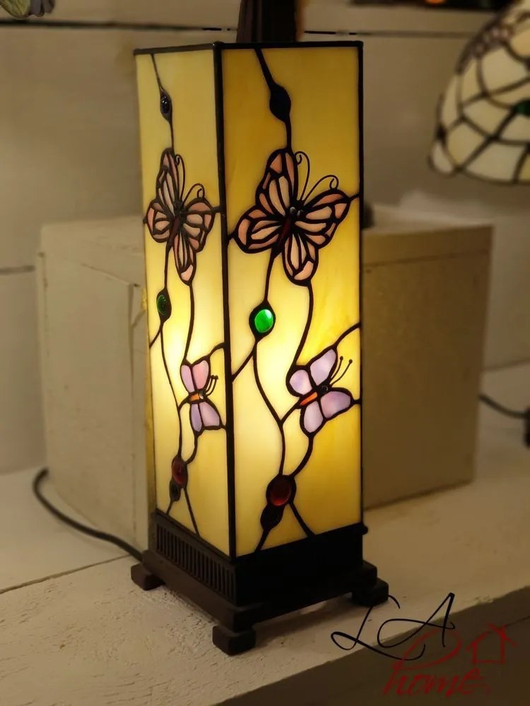 Stolná lampa Tiffany Butterfly Garden - 12.5*35 cm