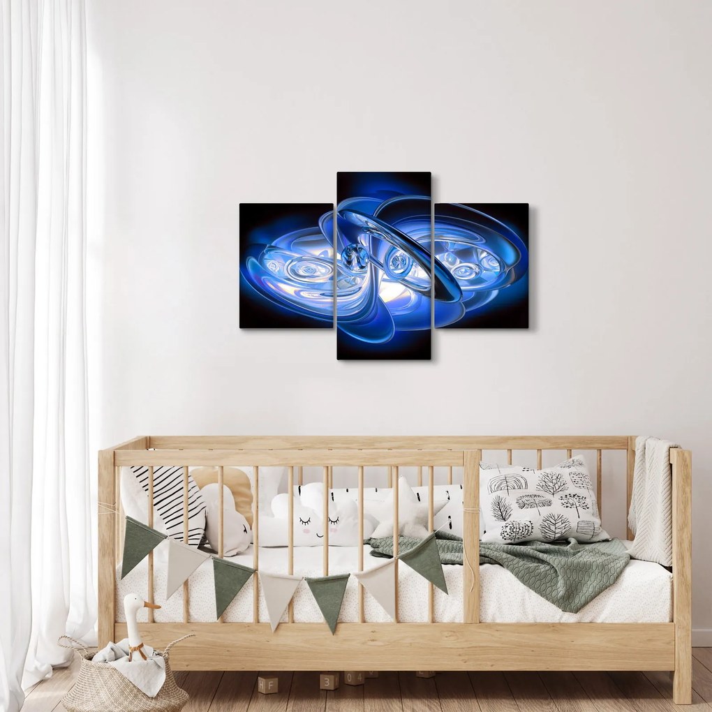 Modrý abstraktný obraz (90x60 cm)