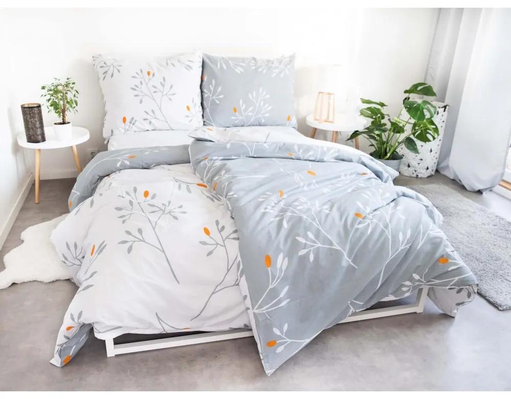 Bedtex  Bavlnené obliečky Renforcé – Winter sivé, 140 × 200 cm / 70 × 90 cm
