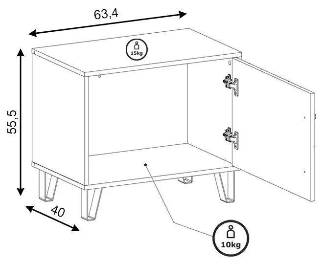 Botník Bilbao 63,4 cm dub artisan/biely