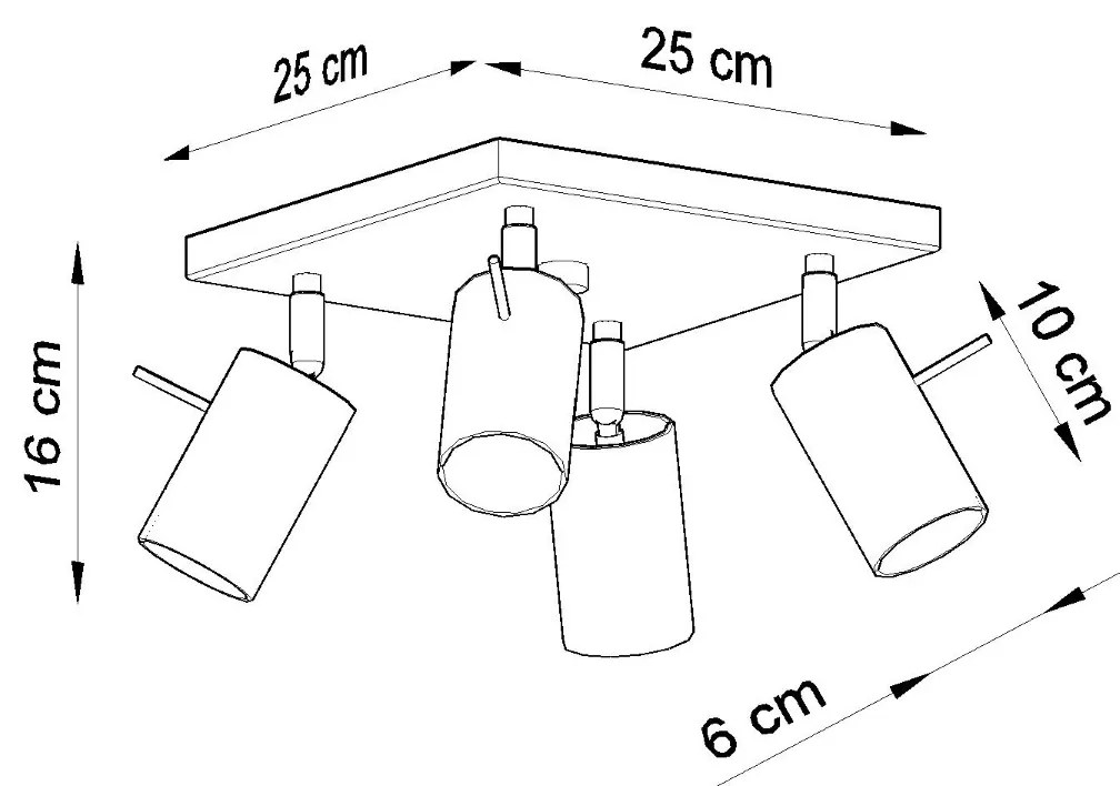 Stropné svietidlo Ring, 4x chrómové kovové tienidlo, (možnosť polohovania)