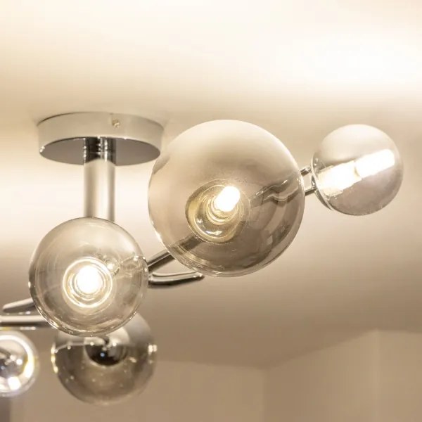 Brilagi - LED Prisadený luster MISTEL 6xG9/3W/230V čierny chróm/dymové