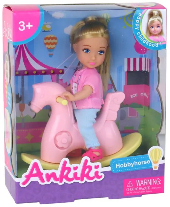 Lean Toys Súprava malej bábiky s hojdajúcim koníkom