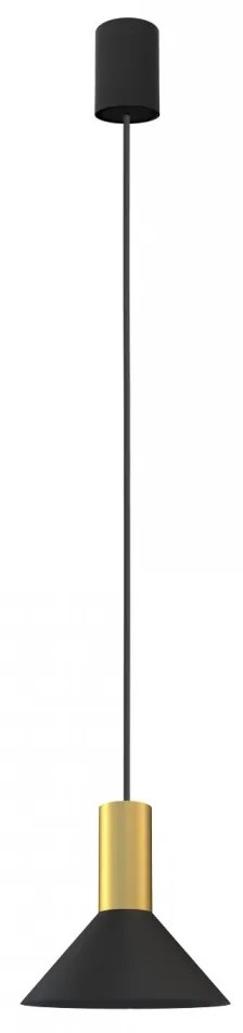 NOWODVORSKI Závesné industriálne LED osvetlenie HERMANOS A, 1xGU10, 10W, čierne, mosadzné