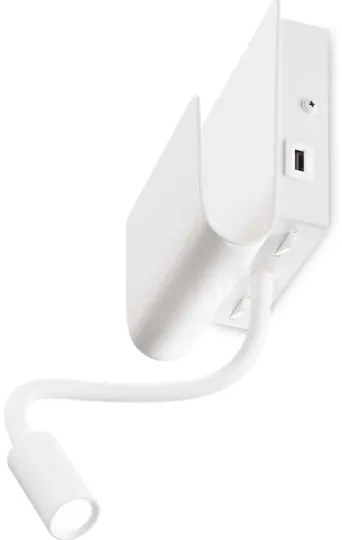 Ideal Lux - LED Nástenné bodové svietidlo PROBE LED/9,5W/230V USB biela