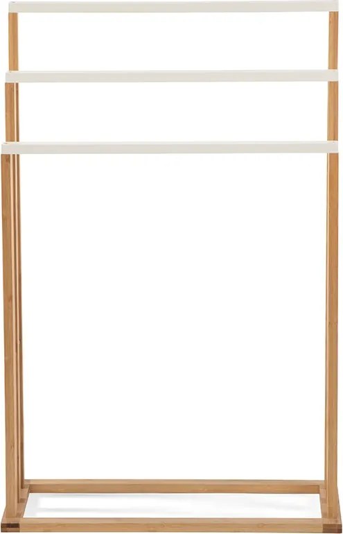 Noela Bambusový vešiak na uteráky TRENO biely